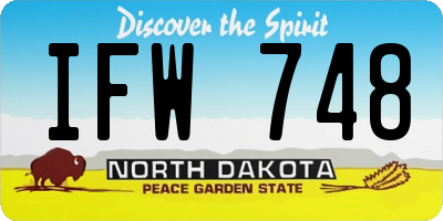 ND license plate IFW748