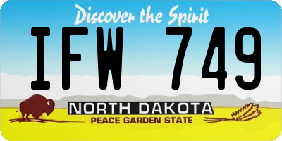 ND license plate IFW749