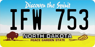 ND license plate IFW753