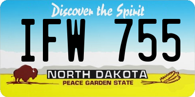ND license plate IFW755