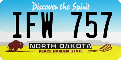 ND license plate IFW757