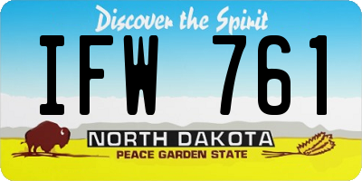 ND license plate IFW761