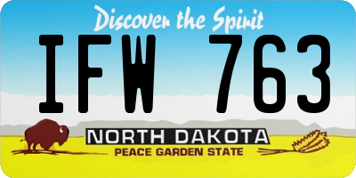 ND license plate IFW763