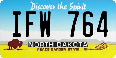 ND license plate IFW764