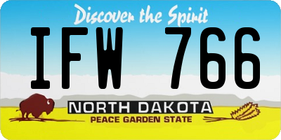 ND license plate IFW766