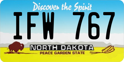 ND license plate IFW767