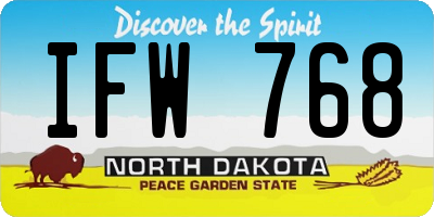 ND license plate IFW768