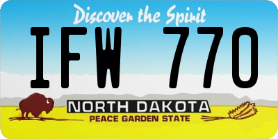 ND license plate IFW770