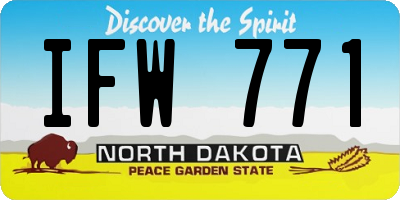 ND license plate IFW771