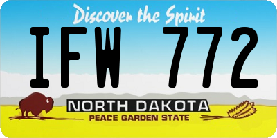 ND license plate IFW772