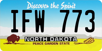 ND license plate IFW773