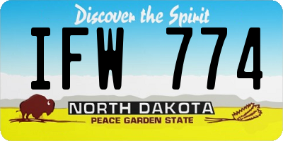 ND license plate IFW774