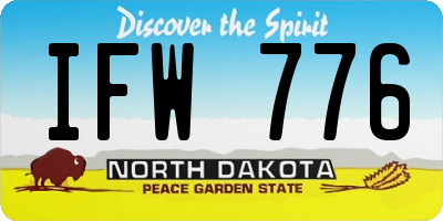 ND license plate IFW776