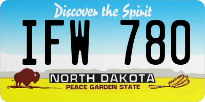 ND license plate IFW780