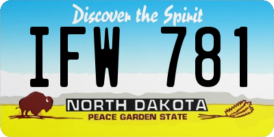 ND license plate IFW781