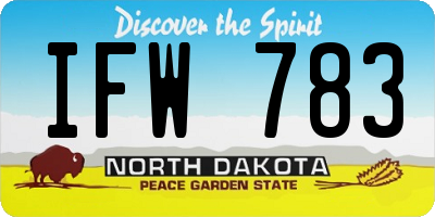 ND license plate IFW783