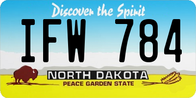 ND license plate IFW784