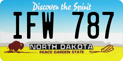 ND license plate IFW787