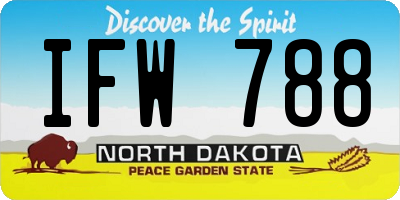 ND license plate IFW788