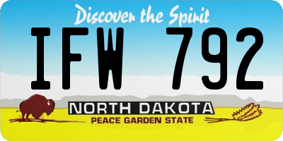 ND license plate IFW792