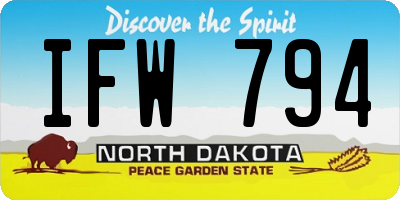 ND license plate IFW794