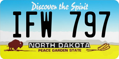 ND license plate IFW797