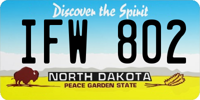 ND license plate IFW802