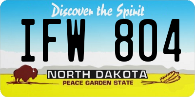 ND license plate IFW804