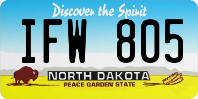 ND license plate IFW805