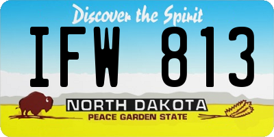 ND license plate IFW813