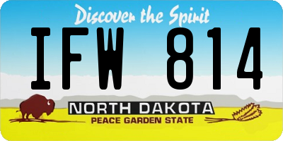 ND license plate IFW814