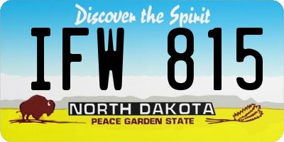 ND license plate IFW815