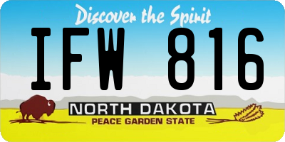 ND license plate IFW816