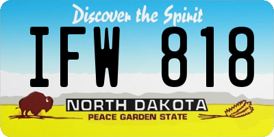 ND license plate IFW818