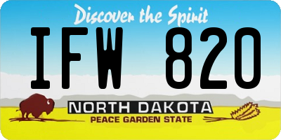 ND license plate IFW820