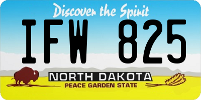 ND license plate IFW825