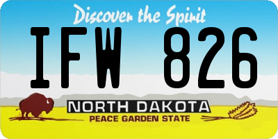 ND license plate IFW826