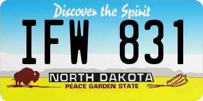 ND license plate IFW831