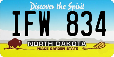 ND license plate IFW834
