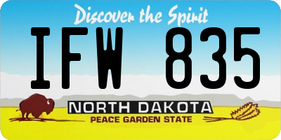ND license plate IFW835