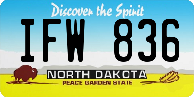 ND license plate IFW836
