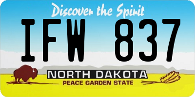 ND license plate IFW837