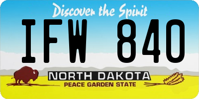 ND license plate IFW840