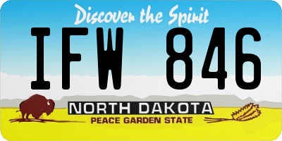 ND license plate IFW846