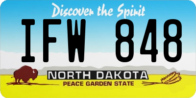ND license plate IFW848