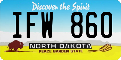 ND license plate IFW860
