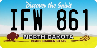 ND license plate IFW861