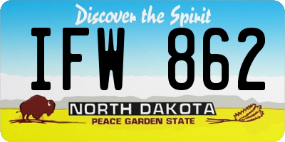 ND license plate IFW862