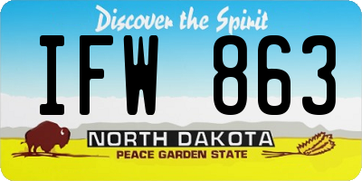 ND license plate IFW863