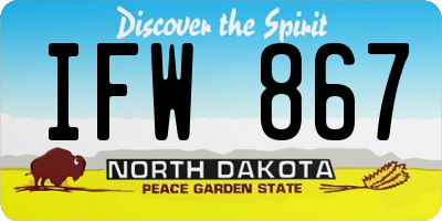ND license plate IFW867